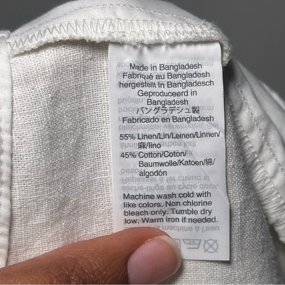 J by J.Crew White Linen Scalloped Women Shorts Size 10 - Picture 14 of 16